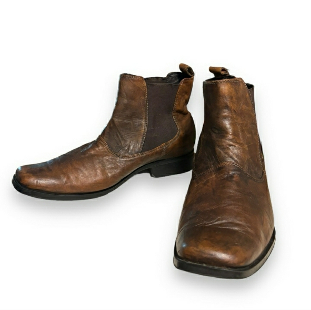 ROCKPORT Brown Textured Leather Chelsea BootVintage EUC!